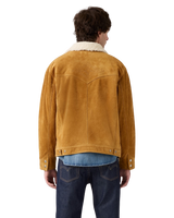 Western Suede Sherpa Jacket in Evening Sun Trucker