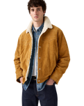 Western Suede Sherpa Jacket in Evening Sun Trucker