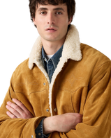 Western Suede Sherpa Jacket in Evening Sun Trucker