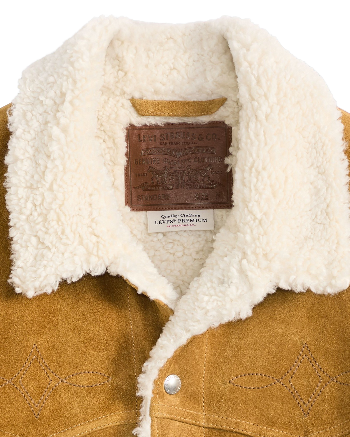 Western Suede Sherpa Jacket in Evening Sun Trucker
