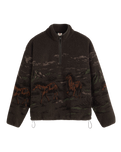 Idyllwild Zip Fleece Jacket in Running Horses Landscape Dark Phantom