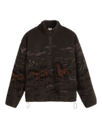Idyllwild Zip Fleece Jacket in Running Horses Landscape Dark Phantom