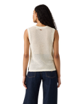 Adrienne Crochet Tank Top in Egret