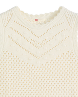 Adrienne Crochet Tank Top in Egret