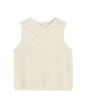 Adrienne Crochet Tank Top in Egret