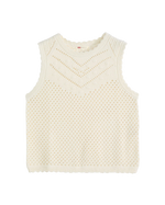 Adrienne Crochet Tank Top in Egret