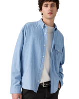 Zandt Cropped Shirt in Charlie Light Chambray