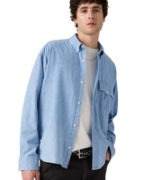 Zandt Cropped Shirt in Charlie Light Chambray