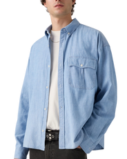 Zandt Cropped Shirt in Charlie Light Chambray