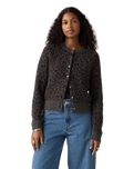 The Levi's® Womens Tara Wooly Cardigan in Dilara Leopard Charcoal