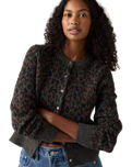 The Levi's® Womens Tara Wooly Cardigan in Dilara Leopard Charcoal