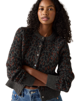 The Levi's® Womens Tara Wooly Cardigan in Dilara Leopard Charcoal