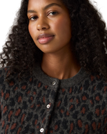 The Levi's® Womens Tara Wooly Cardigan in Dilara Leopard Charcoal