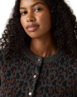 The Levi's® Womens Tara Wooly Cardigan in Dilara Leopard Charcoal