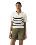 The Levi's® Womens Supersoft Polo Jumper in Isabella Stripes Tofu