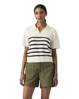 The Levi's® Womens Supersoft Polo Jumper in Isabella Stripes Tofu