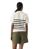 The Levi's® Womens Supersoft Polo Jumper in Isabella Stripes Tofu