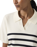 The Levi's® Womens Supersoft Polo Jumper in Isabella Stripes Tofu