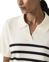 The Levi's® Womens Supersoft Polo Jumper in Isabella Stripes Tofu