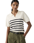 The Levi's® Womens Supersoft Polo Jumper in Isabella Stripes Tofu