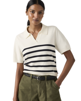 The Levi's® Womens Supersoft Polo Jumper in Isabella Stripes Tofu