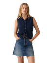 The Levi's® Womens Supersoft Mini Ruffle Vest in Navy Blazer