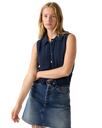 The Levi's® Womens Supersoft Mini Ruffle Vest in Navy Blazer
