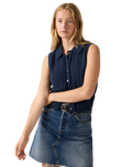 The Levi's® Womens Supersoft Mini Ruffle Vest in Navy Blazer