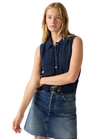 The Levi's® Womens Supersoft Mini Ruffle Vest in Navy Blazer