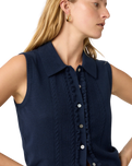 The Levi's® Womens Supersoft Mini Ruffle Vest in Navy Blazer
