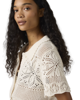 Susanna Floral Crochet Shirt in Egret