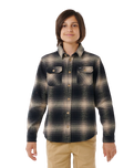 Boys Count Flannel Shirt in Taupe