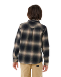 Boys Count Flannel Shirt in Taupe