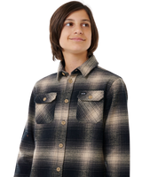 Boys Count Flannel Shirt in Taupe