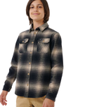 Boys Count Flannel Shirt in Taupe