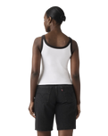 Graphic Essential Vest in Bright White & Pirate Black