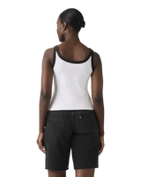 Graphic Essential Vest in Bright White & Pirate Black