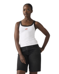Graphic Essential Vest in Bright White & Pirate Black