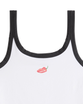 Graphic Essential Vest in Bright White & Pirate Black