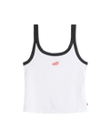 Graphic Essential Vest in Bright White & Pirate Black