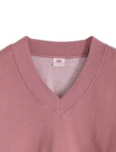 V Neck Fleece Sweatshirt in Crushed Berry