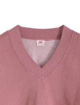 V Neck Fleece Sweatshirt in Crushed Berry