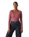 The Levi's® Womens Essential Square Neck Long Sleeve T-Shirt in Crushed Berry