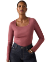 The Levi's® Womens Essential Square Neck Long Sleeve T-Shirt in Crushed Berry
