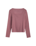 The Levi's® Womens Essential Square Neck Long Sleeve T-Shirt in Crushed Berry