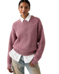 The Levi's® Womens Leilah Cable Jumper in Crushed Berry