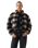 Brynn Cropped Puffer Jacket in Tessa Shadow Plaid Anthracite Night