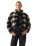 Brynn Cropped Puffer Jacket in Tessa Shadow Plaid Anthracite Night