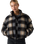 Brynn Cropped Puffer Jacket in Tessa Shadow Plaid Anthracite Night