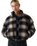 Brynn Cropped Puffer Jacket in Tessa Shadow Plaid Anthracite Night